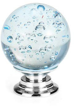 Tutoy Crystal Glass Door Handles Pulls Knobs Zinc Alloy For Cupboard Wardrobe Drawer - Light Blue