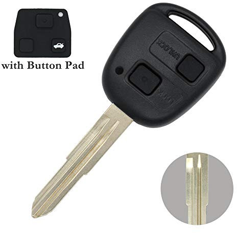 BROVACS Replacement Key Shell w/Button Pad Compatible with TOYOTA MR2 Avalon Yaris Corolla Hilux 2 Button Keyless Entry Remote Key Case Fob PG421