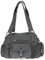 Christian Wippermann - Umhängetasche Damen Stoff Canvas 32x20x10cm - Verstellbarer Riemen 75-145cm - Viele Fächer mit Reißverschluss - Perfekte Canvas Tasche für Arbeit & Freizeit dunkelgrau