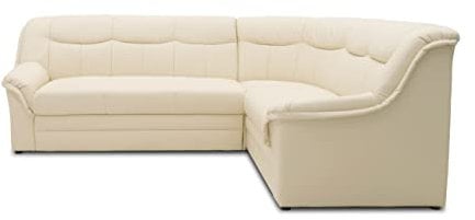 DOMO. collection Ecksofa Berlin, zeitlose Leder-Eckcouch mit hochwertiger Federkern-Polsterung, Sofa in L-Form aus Kunstleder, Couch 205 x 250 x 89 cm, beige (creme)