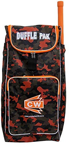 CW Duffle Paket Orange Schwarz Duffle Pack Orange Schwarz Armee Print Kit Tasche Cricket Kit Tasche Camouflage Rucksack Kit Dual Schlägerfach Sport Kit Tasche Duffle Bag Kit mit Doppelschlägerfach