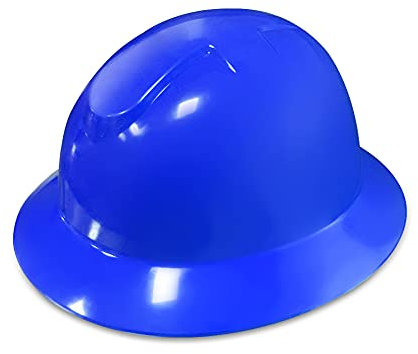 HYCOPROT Sicherheitshelm mit 6 Punkt Aufhängung Einstellbar Schutzhelm Belüfteter Langer Schirm Kopfschutzhelm Baukonstruktion Industrieschutzhelm (Blue)