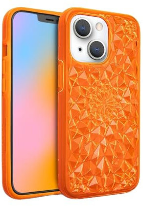 FELONY CASE iPhone 13/14 Case - Neon Orange Kaleidoscope Phone Cover - Anti-Scratch, Tough, 360 Shockproof