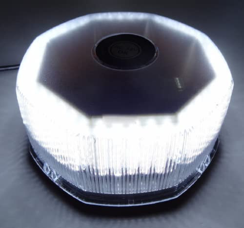 240 LED Lumière Stroboscopique Gyrophare pour Voiture avec Fixation Magnétique Camion Lumières D'avertissement Feux Stroboscope Flash avec 12v Plug Allume-cigare (Blanc)