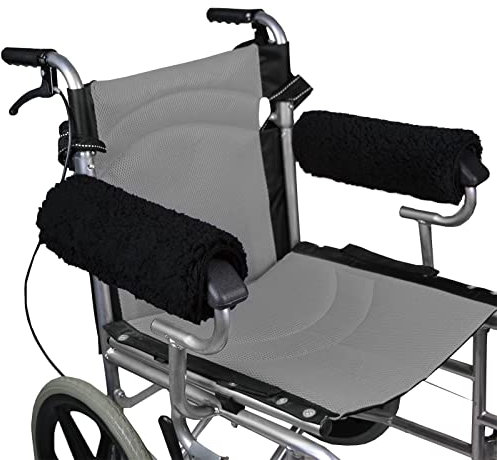 Almohadillas para reposabrazos para sillas de Ruedas, 2 Unidades de reposabrazos, Fundas Acolchadas de Espuma viscoelástica, Accesorios para sillas de Ruedas para Personas Mayores y Adultos (Negro)
