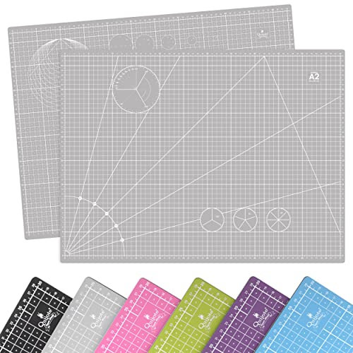 BASE DE CORTE QUIJOTE PAPER WORLD - Tamaño A2, 6 colores básicos, Patchwork, Guías de corte, cicatrización rápida, 3mm espesor, planchas para cortar - GRIS 1 UNIDAD