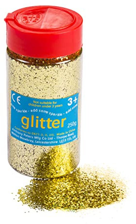 Glitter | 250gram tub with Easy Pouring, resealable lid | Glitter Art | Gold