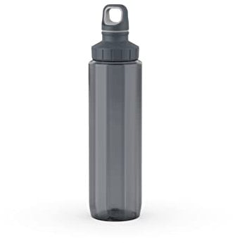Emsa N30323 Drink2Go Tritan Eco Trinkflasche | Fassungsvermögen: 0,7 Liter | Schraubverschluss | nachhaltig - aus recyceltem Kunststoff | 100% dicht/hygienisch/unbedenklich | Grau