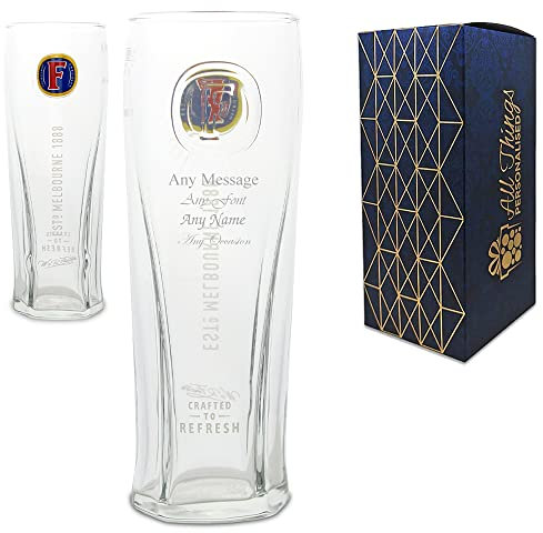 Bicchiere da pinta con incisione personalizzabile, in confezione regalo, personalizzabile con qualsiasi messaggio per ogni occasione, stile con una varietà di caratteri, confezione regalo inclusa,