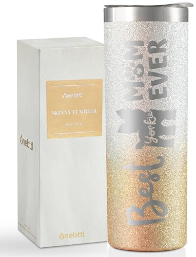 Onebttl Yorkie Gifts for Women on National Yorkie Day, Birthday and Christmas, Stainless Steel Insulated Tumbler - Best Yorkie Mom Ever
