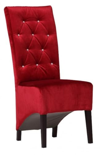 Casa Padrino Designer Chesterfield Esszimmer Stuhl Bordeaux Rot/Schwarz mit Bling Bling Glitzersteinen