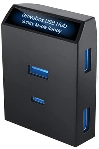 USB C Hub pour Tesla Modèle 3 Modèle Y 2021 2022 2023 Station d'accueil de Boîte à Gants, 4 en 1 Station d'accueil Intelligente Multi-Ports avec 3 USB et 1 de Type C D'extension Accessoires