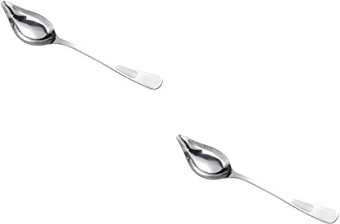 Angoily 2pcs Stainless Steel Spoon Food Dispenser Cake Decorations Desert Decor Sauce Serving Spoon Small Sauce Ladle Spoon with Spout Gravies Spoon Cooking Oil Ladle Unique Gravy Ladle