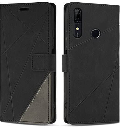 SONWO Cover per Huawei P Smart Z/Huawei Y9 Prime 2019 Custodia, Flip Caso in PU Pelle Case Cover Premium Portafoglio Custodia per Huawei P Smart Z/Huawei Y9 Prime 2019, Slot per Schede, Nero