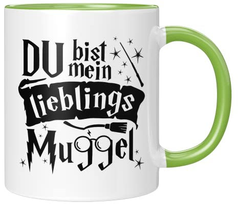 TassenTicker - Du bist mein lieblings Muggel - lustiges Geschenk - Geschenk - Geschenkidee - Freunde - Familie - Freundin - Freund - Kaffeetasse - (Grün)