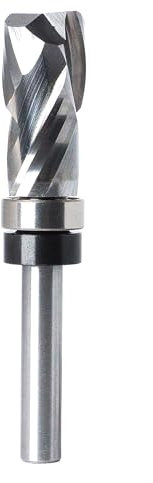 Akylin Ultra-Perfomance Compressiom Spiral Flush Trim Router Bit 1/4 Shank, 1/2 Cutting Dia, 1 Cut Height, Solid Carbide Template Top Bearing Router Bit for Woodworking Trimming-6.35x12.7X 25.4x67