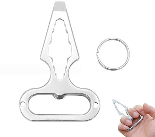 Herramienta de Llave Multifunción, Llavero Multiherramienta de Acero Inoxidable Llavero Multifunción para Exteriores, Llavero Multiherramienta Autoclavable de Acero Lnoxidable(Plata)