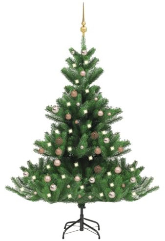 Weihnachtsbaum.künstlicher Weihnachtsbaum.choinka NA pniu.Künstlicher Weihnachtsbaum Nordmann LED & Kugeln Grün 120 cmchristmas Trees.Weihnachtsbaum künstlich.Christmas Tree.