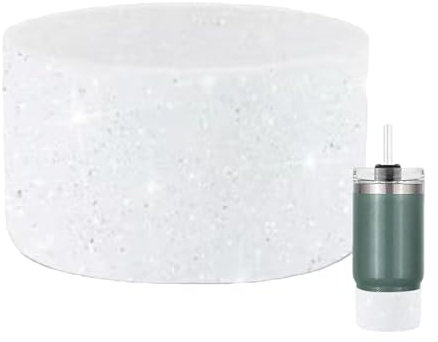 Schützender Silikon Stiefel für Stanleys Tumbler 20–40 Oz, Glitzernder Rutschfester Wasserflaschen Schutz, Kratzfeste Trinkflaschen Unter Hüllen Abdeckung, für Stanleys Cup Zubehör (Silber)