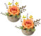 JUSTOYOU Rose artificielle avec pot, combinaison de rose artificielle en soie et de verdure, petite plante artificielle en pot avec feuilles d'eucalyptus pour chambre, mariage, bureau, décoration