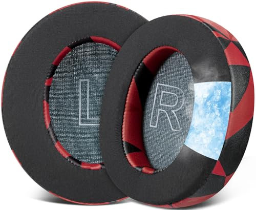 SOULWIT Cooling Gel Earpads Replacement for Anker Soundcore Life Q30/Q35 Headphones, Ear Pads Cushions with Ice Silk Fabric, High-Density Noise Isolation Foam - Red Storm