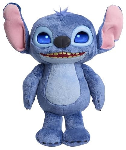 Just Play Disney Stitch Many Moods 34,3 cm großes interaktives Plüschtier, 50+ Soundeffekte und Sprüche, ausdrucksvolle LCD-Augen, Kinderspielzeug ab 3 Jahren