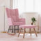 Willood Wilood Schaukelstuhl Sessel Relaxsessel Schaukelsessel Wohnzimmersessel mit Hocker Samt Rosa