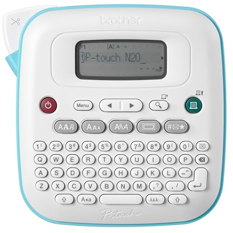 BROTHER P-Touch PT-N20 Étiqueteuse de Bureau personnelle avec Ruban adhésif Btag, imprimante d'étiquettes Portable, Facile à Utiliser, Plusieurs Styles de Police, modèles conviviaux pour