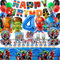 Hero Party Decorations, 102Pcs Hero 4th Birthday Decorations, Movie Ballons Party Supplies with Ballon Cake Toppers Decorations, Happy Birthday Banner, Paper Cups Plates, Table Cloth
