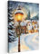 MuchoWow© Weihnachtsdeko Bilder 60x90 cm Wohnzimmer Deko Modern Wandbild auf Leinwand Weihnachtsgeschenke Bild Schlafzimmer Room Decor Geschenke Weihnachtsdorf - Haus - Schnee - Weihnachten