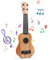 Kindergitarre, 38cm Mini Gitarre, Ukulele Kinder, Gitarre für Kinder Mit 4 Verstellbaren Seiten, Spielzeug für Kleinkinder, Anfänger, Jungen, Mädchen (15 inch)