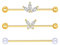 Besyvvin 3er Industrial Piercing Bars 38mm Chirurgenstahl Gold Ohr Scaffold Piercing Barbell Schmetterling 14G