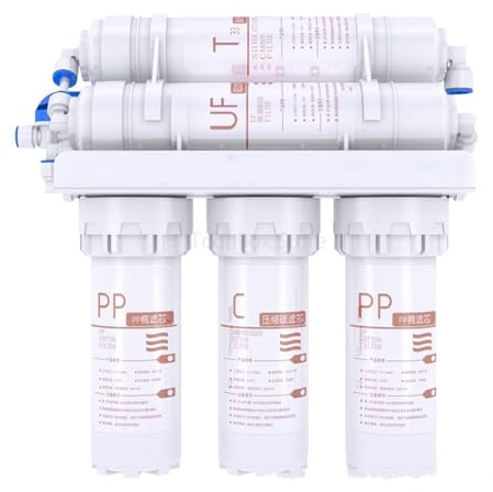 Osmoseanlage Trinkwasser, 5-Stufen-Wasseraufbereitungsfilter, direktes Trinkwasseraufbereitungssystem for die Haushaltsküche mit Filterkartuschen-Kit-Wasserhahn,Wasserfilter