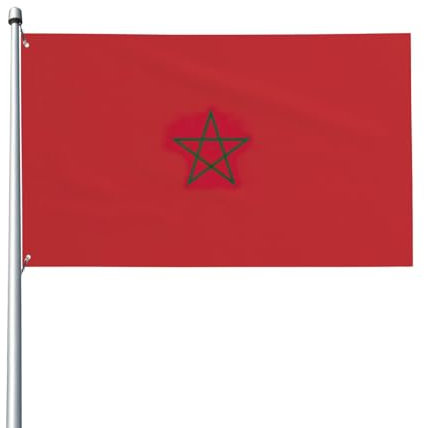 Drapeau du Maroc - Drapeau de jardin - 89 x 152 cm - Simple face - Décoration extérieure