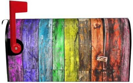 Paint Wooden Boards Print Mailbox Cover Magnetic Summer Waterproof Mail Wraps Post Letter Box Covers For Outdoor Garden Use 25.5x21 In 21 X 18