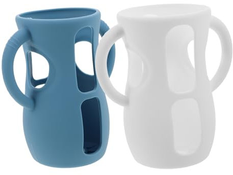 SHOWERORO 2pcs Silicone Sleeves Compatible for Avent Baby Handles Glass Baby for Kids