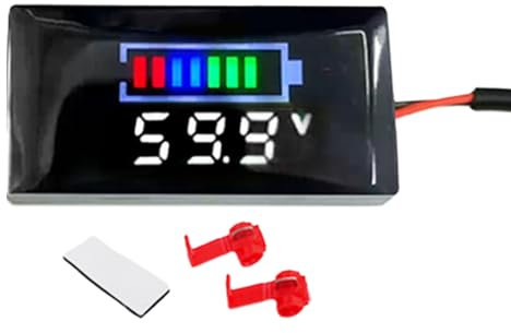 Medidor de voltaje de batería – Pantalla LED digital, medidor de voltios portátil | voltímetro pequeño con monitor LCD – Función de visualización, comprobador de fuente de alimentación para