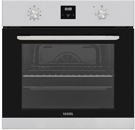 Vestel VEB9 - Einbaubackofen - mit Timer - autark - 9 Funktionen - 69 Liter - 2-fach Türverglasung - Edelstahlblende
