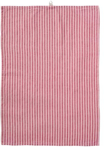 IB Laursen Geschirrtuch Linea m/Hellrosa und himbeerfarbigen schmalen Streifen B: 50 L: 70