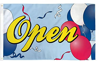 AZ FLAG - Flagge Es Ist Offen Mit Bällen - 150x90 cm - Open Fahne 100% Polyester mit Messing-Ösen - 110g