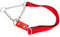 Martingale Zugstopp Halsband für Hunde mit Kette und Leder. Zughalsband für Kleine. M. Rot & Rot