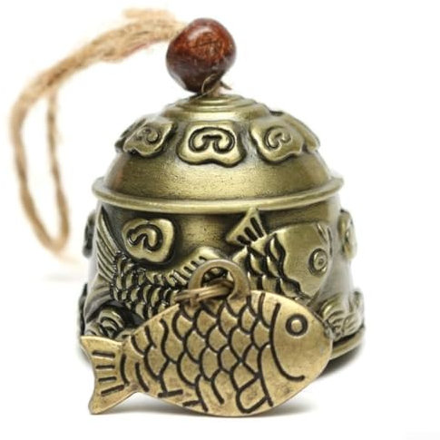 Feng Shui Glocke, Glücksbringer, Glücksbringer, Drachenfisch, traditionelles Windspiel, Kupferglocke (Karpfen)