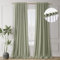 BOODII Sage Green Blackout Linen Curtains 108 Inches Long Curtains for Farmhouse Patio Door Noise Reducing Room Darkening Curtain for Nursery Living Room Bedroom Neutral Full Black Out Drapes