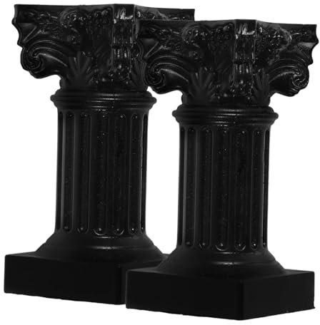 BESTonZON 2stücke Nordischer Stil Römischer Säulen Kerzenhalter Aus Harz Elegante Tischdeko Für Wohnzimmer Und Feste Für Stumpenkerzen Und Festliche Anlässe