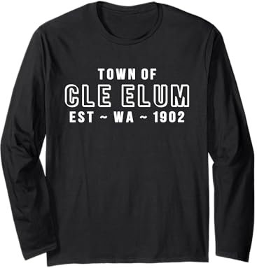 Town of Cle Elum Washington Established 1902 Geschenk Souvenir Langarmshirt