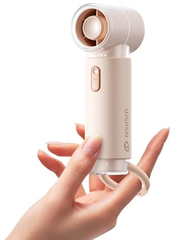 WSKEN Mini ventilateur portable-Design personnel de petite poche,3000 mAh 10H d'autonomie maximale Rechargeable par USB,5 vitesses Cadeau pour femmes et hommes/Pour l'extérieur et les