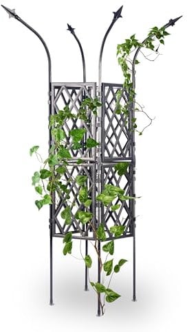 Gartenwelt Riegelsberger Rankturm Barock Höhe 150 cm schwarz freistehende Rankhilfe Obelisk für Kletterpflanzen Rosen