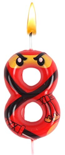 Ninja Geburtstagsdeko 8 Jahre, Ninja Geburtstags Kerzen, Kerzen Zahlen 8, Kinder Geburtstags, Kuchen Dekoration, Jungen, Tortendeko, Partyzubehör, Geburtstagsfeier, Jubiläum, Themaparty