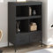 SXJEQOC Highboard Industrie-Design Stahl Möbel Schwarz 68x39x101,5 cm mit 4 Fächern & 2 Schubladen, Stauraum Sideboard für Wohnzimmer Schlafzimmer