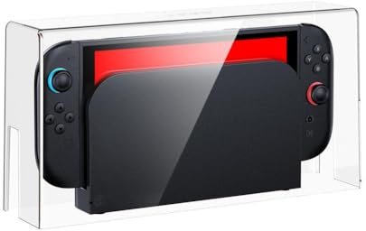 Staubschutz für Switch 2 (2025), transparente Acryl-Schutzbox-Abdeckung, All-Surface-Schutz, kratzfest, wasserdichte Dock-Abdeckung, leicht zu reinigen, barrierefreies Laden